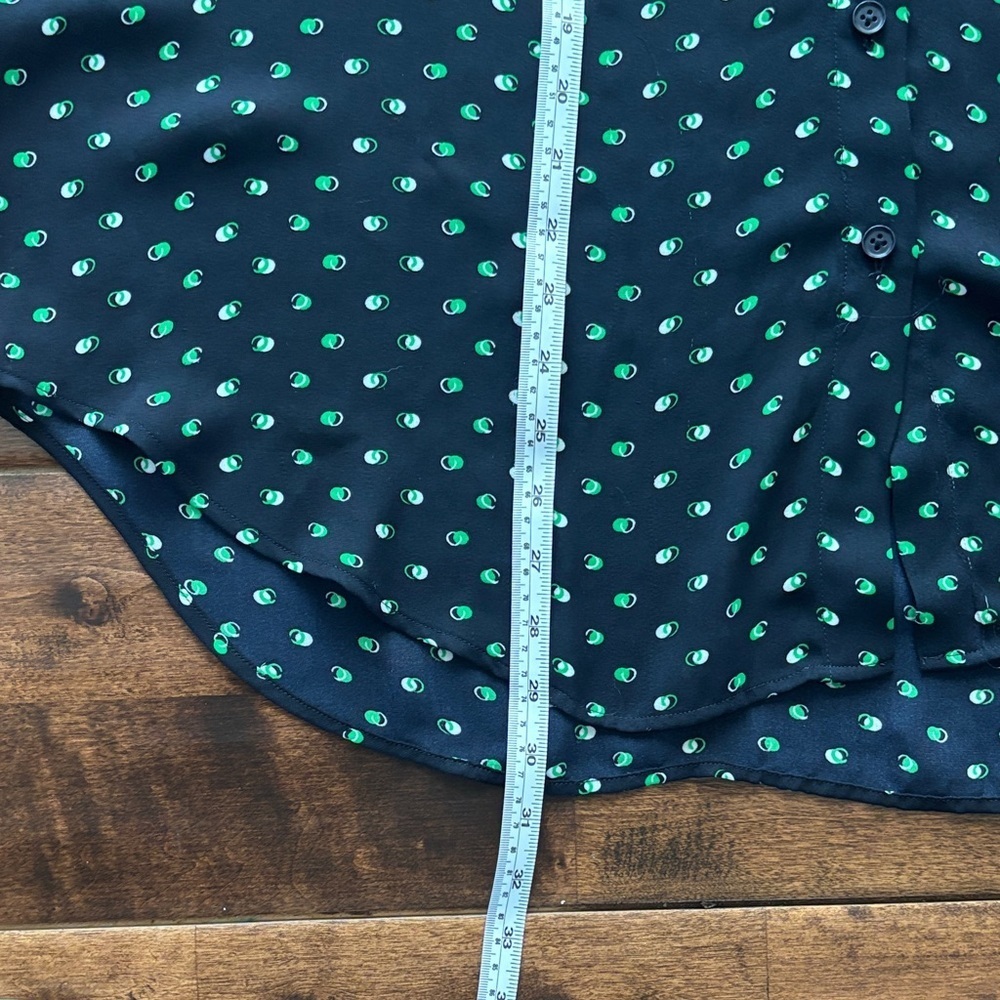 CAbi Black Blouse with Green Polka Dots - Picture 5 of 5